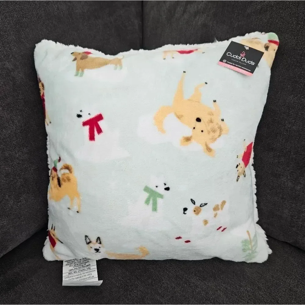 Cuddl Duds Winter Dog Print Throw Pillows Set Of 2